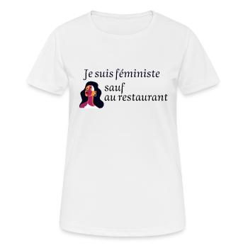 I'M A FEMINIST EXCEPT IN RESTAURANTS - Women's Breathable T-Shirt - white - Front - AI Model Female 172 dark (172cm)