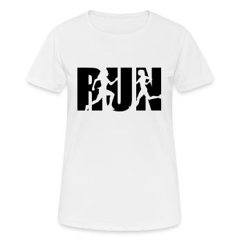 Run, Laufen, Läuferin - Frauen T-Shirt atmungsaktiv - Weiß - Vorne - AI Model Female 172 dark (172cm)