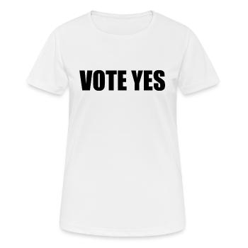 Vote yes - T-shirt respirant Femme - blanc - Devant - AI Model Female 172 dark (172cm)