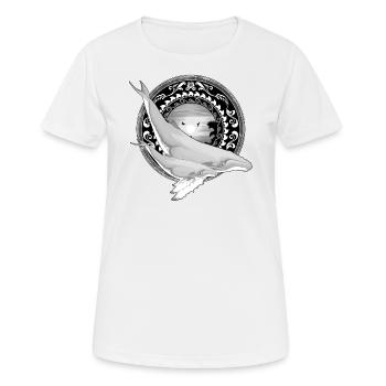 Buckelwal Hawaiianisch - Frauen T-Shirt atmungsaktiv - Weiß - Vorne - AI Model Female 172 dark (172cm)