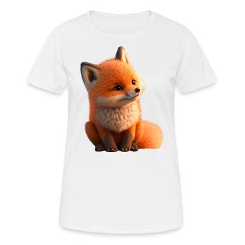 Renard assis - T-shirt respirant Femme - blanc - Devant - AI Model Female 172 dark (172cm)
