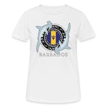 Barbados Hammerhai - Frauen T-Shirt atmungsaktiv - Weiß - Vorne - AI Model Female 172 dark (172cm)