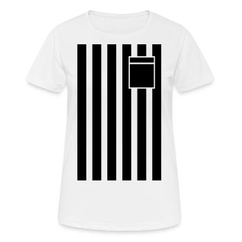 Arbitre Arbitre Costume Football Carnaval - T-shirt respirant Femme - blanc - Devant - AI Model Female 172 dark (172cm)