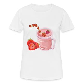 Vintage Strawberry Smoothie Strawberry - Frauen T-Shirt atmungsaktiv - Weiß - Vorne - AI Model Female 172 dark (172cm)