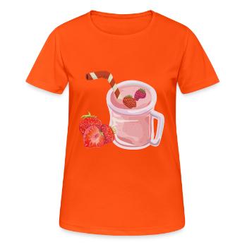 Vintage Strawberry Smoothie Strawberry - Women's Breathable T-Shirt - neon orange - Front - AI Model Female 172 dark (172cm)
