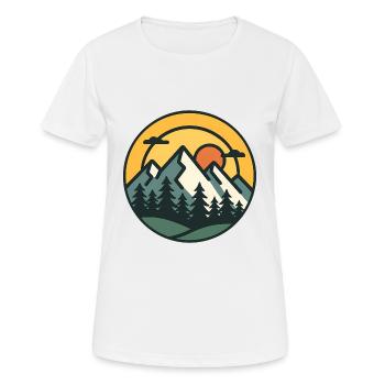 Art d'aventure au coucher du soleil en montagne - T-shirt respirant Femme - blanc - Devant - AI Model Female 172 dark (172cm)