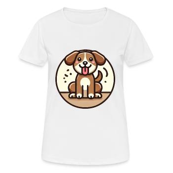 Verspieltes Cartoon-Hundedesign - Frauen T-Shirt atmungsaktiv - Weiß - Vorne - AI Model Female 172 dark (172cm)