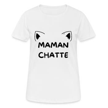 Cadeau 'Maman Chatte', pour les Mamans - T-shirt respirant Femme - blanc - Devant - AI Model Female 172 dark (172cm)