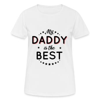 Papa - Mein Papa ist der Beste - Frauen T-Shirt atmungsaktiv - Weiß - Vorne - AI Model Female 172 dark (172cm)