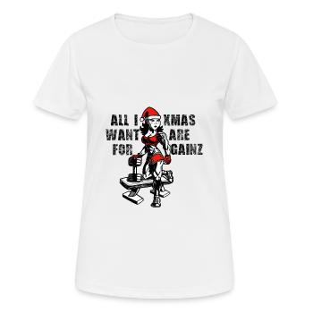 Weihnachten Fitness Xmas Trainings Motiv - Frauen T-Shirt atmungsaktiv - Weiß - Vorne - AI Model Female 172 dark (172cm)