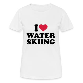 Wasserski - Frauen T-Shirt atmungsaktiv - Weiß - Vorne - AI Model Female 172 dark (172cm)