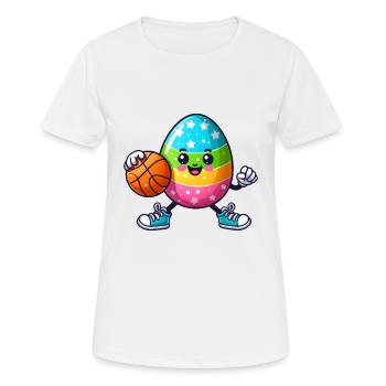 Osterei Basketball, Basketballspieler Osterfest - Frauen T-Shirt atmungsaktiv - Weiß - Vorne - AI Model Female 172 dark (172cm)