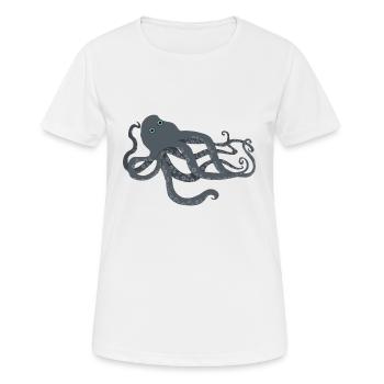 Kraken - Frauen T-Shirt atmungsaktiv - Weiß - Vorne - AI Model Female 172 dark (172cm)