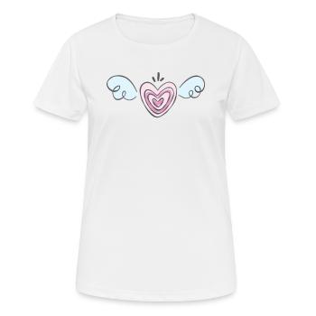 heart wings heart wings - Women's Breathable T-Shirt - white - Front - AI Model Female 172 dark (172cm)