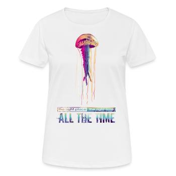 méduse méduse - T-shirt respirant Femme - blanc - Devant - AI Model Female 172 dark (172cm)