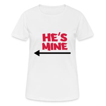 He's mine - T-shirt respirant Femme - blanc - Devant - AI Model Female 172 dark (172cm)