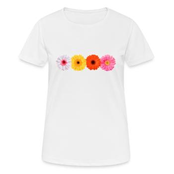 Gerbera - Frauen T-Shirt atmungsaktiv - Weiß - Vorne - AI Model Female 172 dark (172cm)