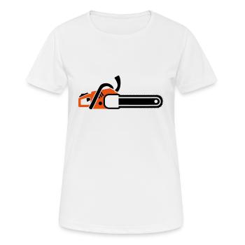 Scie à chaine - T-shirt respirant Femme - blanc - Devant - AI Model Female 172 dark (172cm)