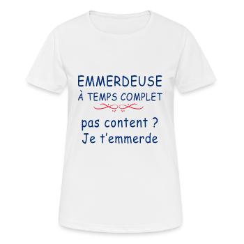 Pour Mon Emmerdeuse Préférée Cadeau Copine - T-shirt respirant Femme - blanc - Devant - AI Model Female 172 dark (172cm)