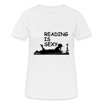 Reading is sexy - Women's Breathable T-Shirt - white - Front - AI Model Female 172 dark (172cm)