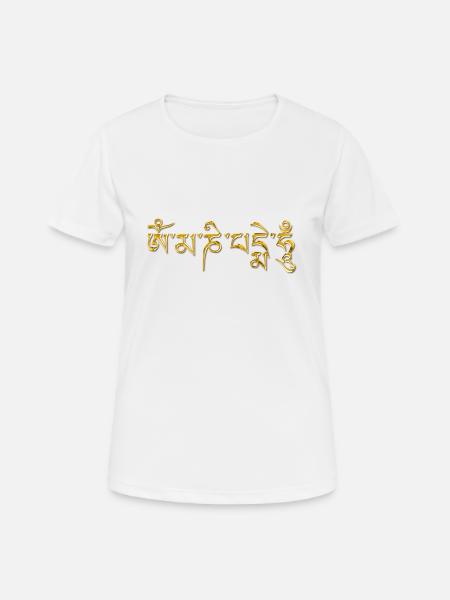 Om Mani Padme Hum - GOLD 3D - T-shirt respirant Femme - blanc