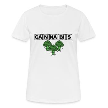 Cannabis - Brokkoli, Chemie, Periodensystem - Frauen T-Shirt atmungsaktiv - Weiß - Vorne - AI Model Female 172 dark (172cm)