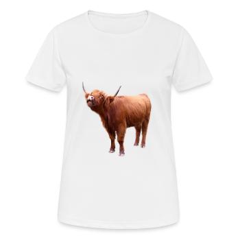Bovins écossais des Highlands - T-shirt respirant Femme - blanc - Devant - AI Model Female 172 dark (172cm)