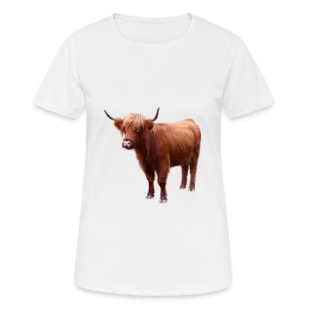 Bovins écossais des Highlands - T-shirt respirant Femme - blanc - Devant - AI Model Female 172 dark (172cm)
