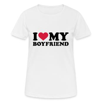 I love my boyfriend - T-shirt respirant Femme - blanc - Devant - AI Model Female 172 dark (172cm)