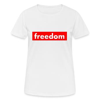freiheit - Frauen T-Shirt atmungsaktiv - Weiß - Vorne - AI Model Female 172 dark (172cm)