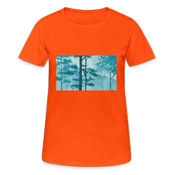 Forest - Frauen T-Shirt atmungsaktiv - Neonorange - Vorne - AI Model Female 172 dark (172cm)