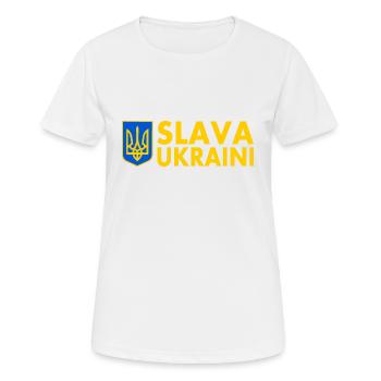 Slava ukraini - Frauen T-Shirt atmungsaktiv - Weiß - Vorne - AI Model Female 172 dark (172cm)