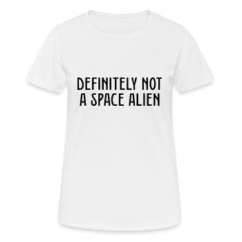 Certainement pas un extraterrestre de l’espace - T-shirt respirant Femme - blanc - Devant - AI Model Female 172 dark (172cm)