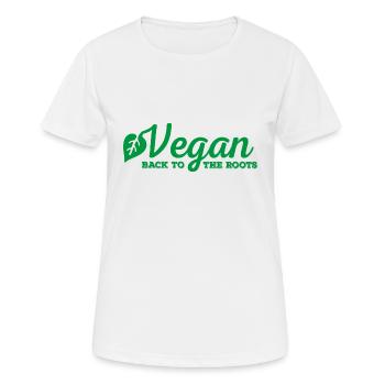 Vegan - Frauen T-Shirt atmungsaktiv - Weiß - Vorne - AI Model Female 172 dark (172cm)