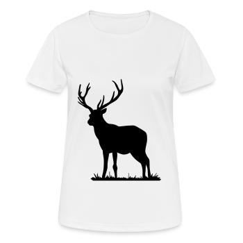 cerf - T-shirt respirant Femme - blanc - Devant - AI Model Female 172 dark (172cm)