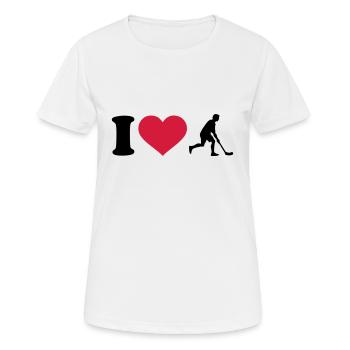 Floorball - Frauen T-Shirt atmungsaktiv - Weiß - Vorne - AI Model Female 172 dark (172cm)