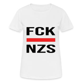 FCK NZS - Antifa Gegen Rechts #noNazis - Frauen T-Shirt atmungsaktiv - Weiß - Vorne - AI Model Female 172 dark (172cm)