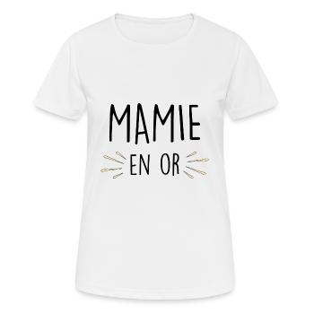 Mamie En Or Pour La Meilleure Grand-Mère - T-shirt respirant Femme - blanc - Devant - AI Model Female 172 dark (172cm)