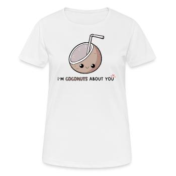 WOMEN'S BERRY VIEL 'NUTS ÜBER DICH' COCONUT - Frauen T-Shirt atmungsaktiv - Weiß - Vorne - AI Model Female 172 dark (172cm)