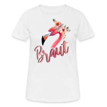 Flamingo Braut JGA Hochzeit Gruppenshirt 1 - Frauen T-Shirt atmungsaktiv - Weiß - Vorne - AI Model Female 172 dark (172cm)