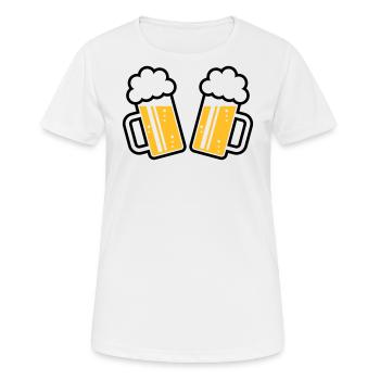 2 Bierkrüge Prosten Zu, Prosit! (Bier Maßkrüge 2C) - Frauen T-Shirt atmungsaktiv - Weiß - Vorne - AI Model Female 172 dark (172cm)