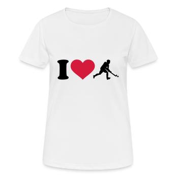 Hockey - Frauen T-Shirt atmungsaktiv - Weiß - Vorne - AI Model Female 172 dark (172cm)