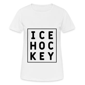 Eishockey - Eishockey - Frauen T-Shirt atmungsaktiv - Weiß - Vorne - AI Model Female 172 dark (172cm)