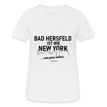 Bad Hersfeld ist wie New York - Frauen T-Shirt atmungsaktiv - Weiß - Vorne - AI Model Female 172 dark (172cm)