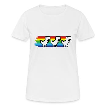 Chrome Dino Dance - T-shirt respirant Femme - blanc - Devant - AI Model Female 172 dark (172cm)