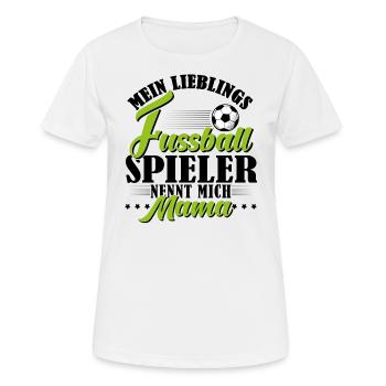 Fussball Spieler Mama - Frauen T-Shirt atmungsaktiv - Weiß - Vorne - AI Model Female 172 dark (172cm)