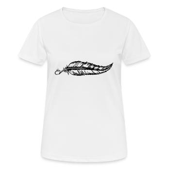 Feder - Frauen T-Shirt atmungsaktiv - Weiß - Vorne - AI Model Female 172 dark (172cm)