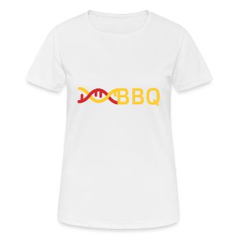 "BBQ" liegt in meiner DNA - Frauen T-Shirt atmungsaktiv - Weiß - Vorne - AI Model Female 172 dark (172cm)