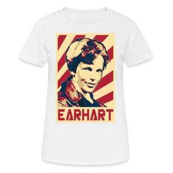 Amelia Earhart - Frauen T-Shirt atmungsaktiv - Weiß - Vorne - AI Model Female 172 dark (172cm)