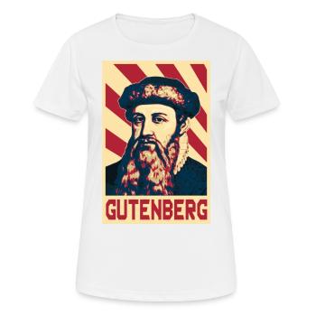 Johannes Gutenberg - T-shirt respirant Femme - blanc - Devant - AI Model Female 172 dark (172cm)